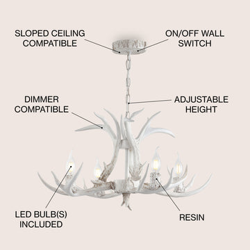 Eldora Adjustable Resin Antler LED Chandelier